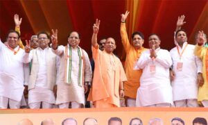 Uttar Pradesh Chief Minister in an election rally